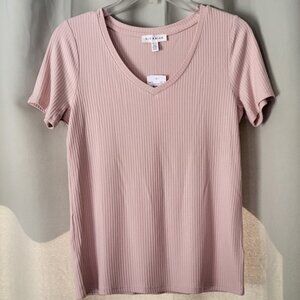 Rio and Rian pearl blush short sleeve shirt / blouse / top